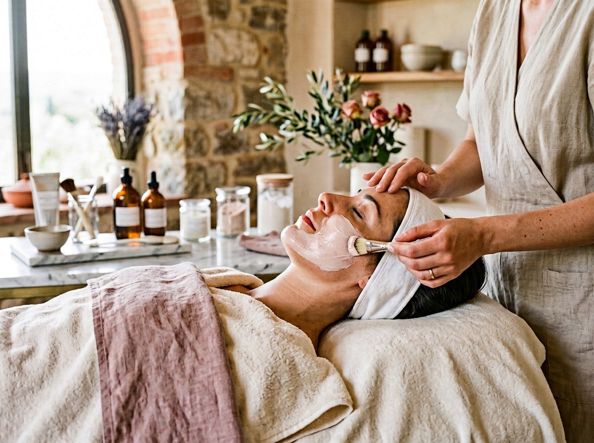 Un rituale viso eseguito con gesti delicati