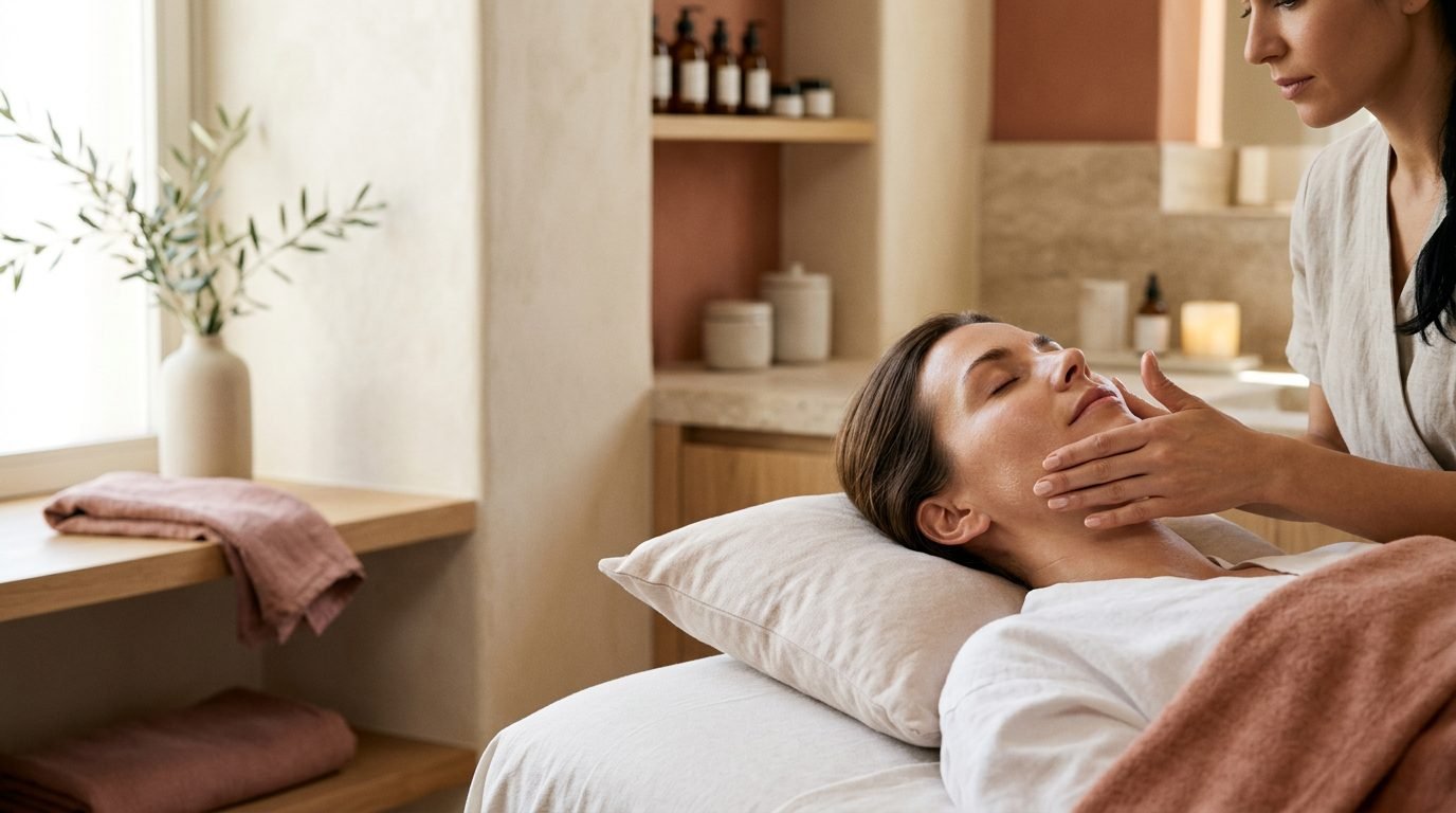 Dettaglio di un rituale di bellezza in cabina